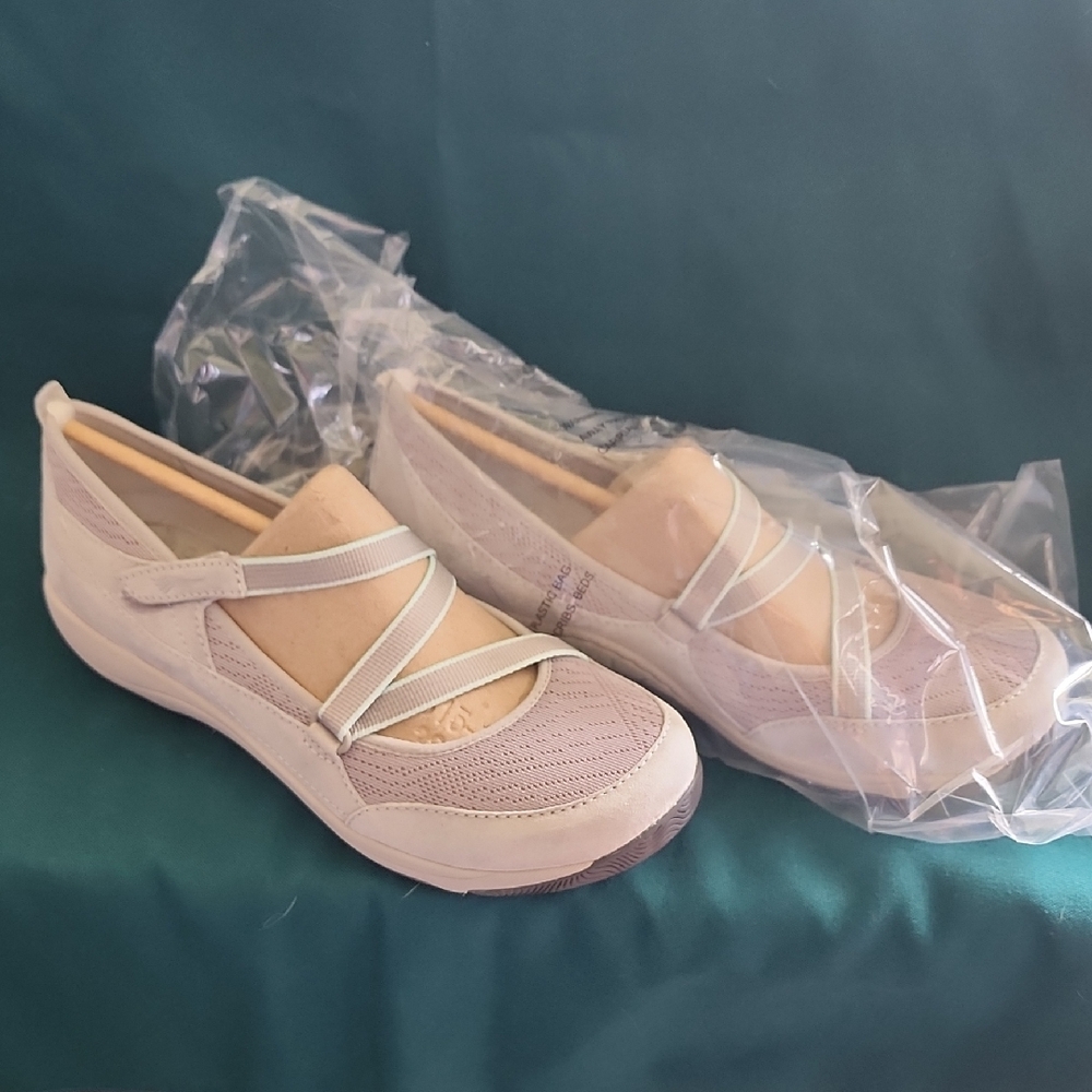 Dansko Cream Mesh Loafers with Straps